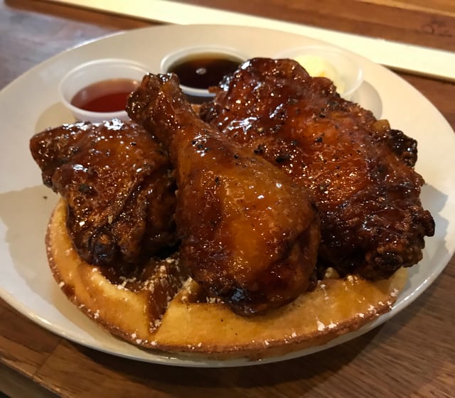 Fried Chicken & Corn Bread Waffles - SpiSeattle (Mild-Moderate Spicy).