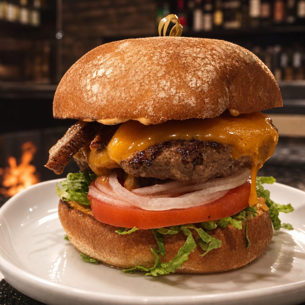The Bal-Mont Burger (w/ pork belly) (gfo).