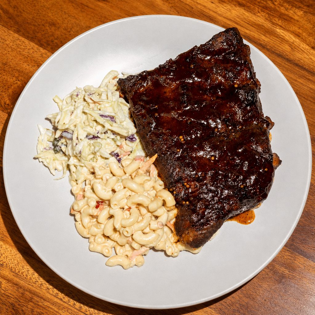 BBQ Pork Ribs Plate.