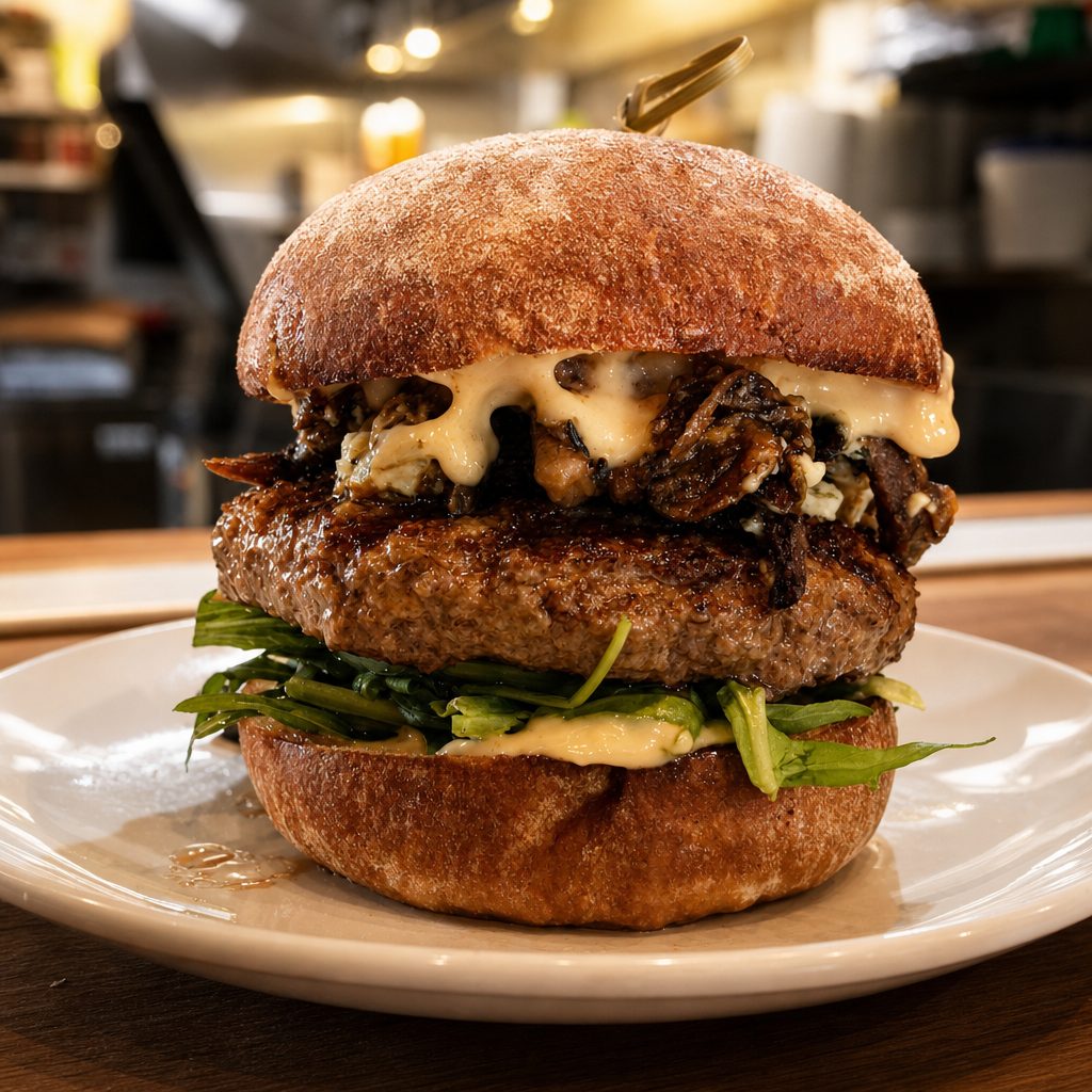 Mushroom-Truffle Burger (gfo).