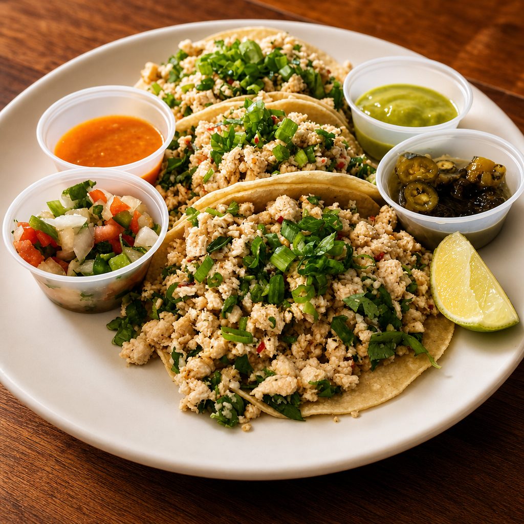 Chicken Kelaguen Tacos (3 pcs.) (gf).