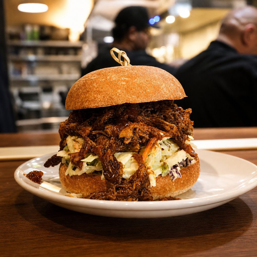 BBQ Pulled Pork Sandwich.